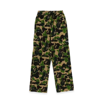 A BATHING APE Ladies Abc Camo A Bathing Ape Logo Straight Sweat Pants "Green"
