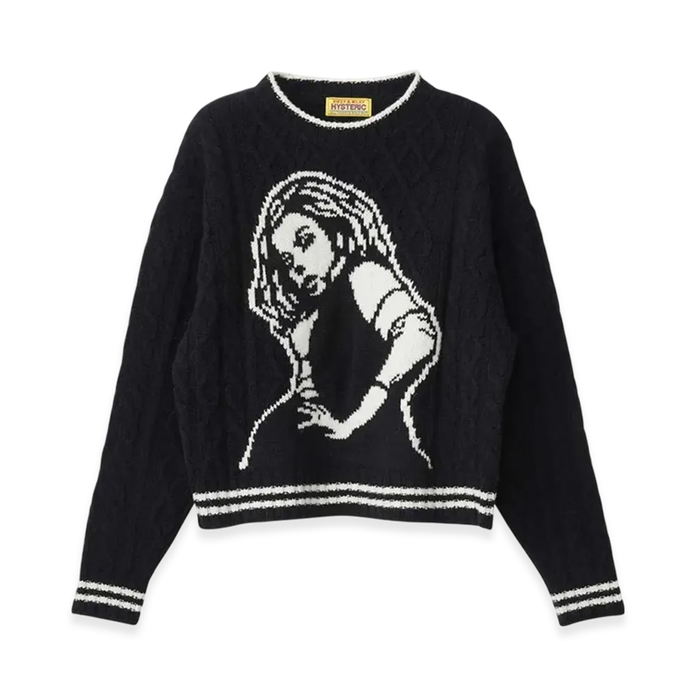 HYSTERIC GLAMOUR Vixen Girl Jacquard Sweater "Black"