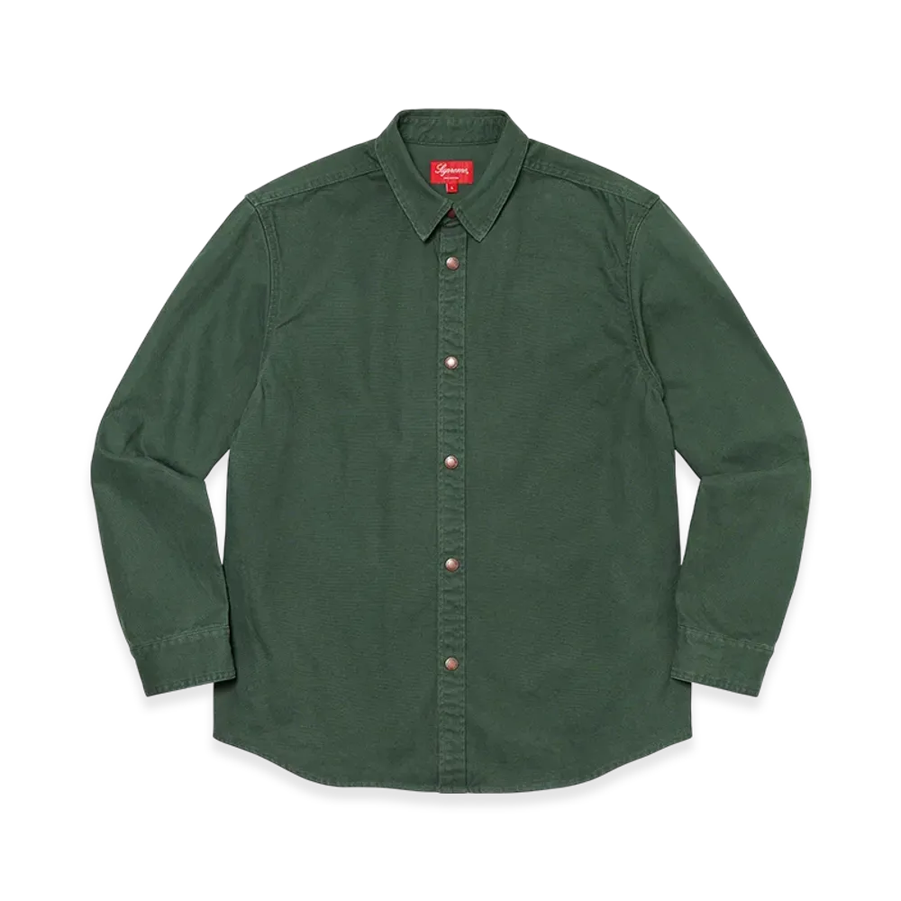 Supreme Logo Taping Work Shirt "Dark Green"