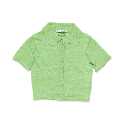 Acne Studios Short Sleeve Cardigan "Bright Gree"