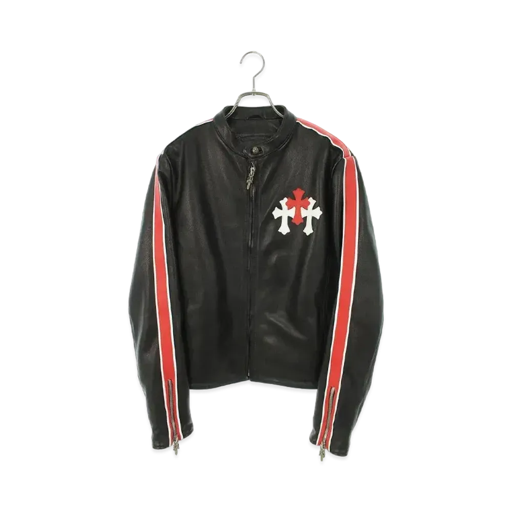 CHROME HEARTS シングルライダース レーシング2 レザージャケット クロムハーツ レーシング2 青山限定クロスパッチ付き シングル