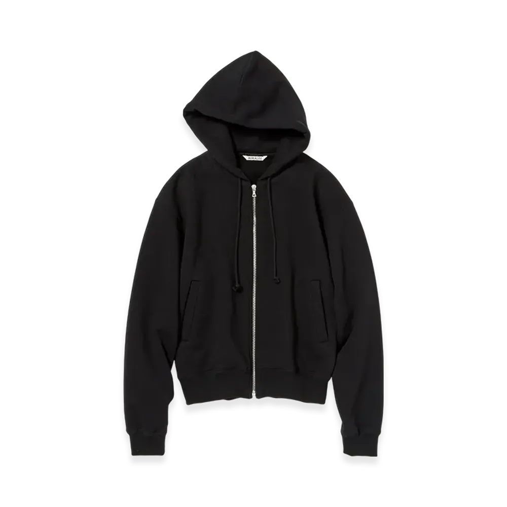 AURALEE Smooth Soft Bd Sweat Zip Parka Woman "Black"