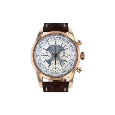 Breitling Transocean Chronograph Unitime "White/Rose Gold"