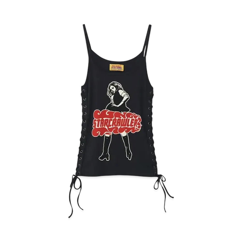 HYSTERIC GLAMOUR x Starcrawler Vixen Girl Lace-Up Camisole "Black"