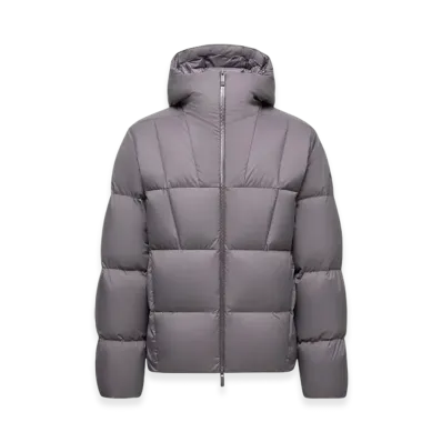 MONCLER Fusain Hooded Short Down Jacket "Dark Grey"