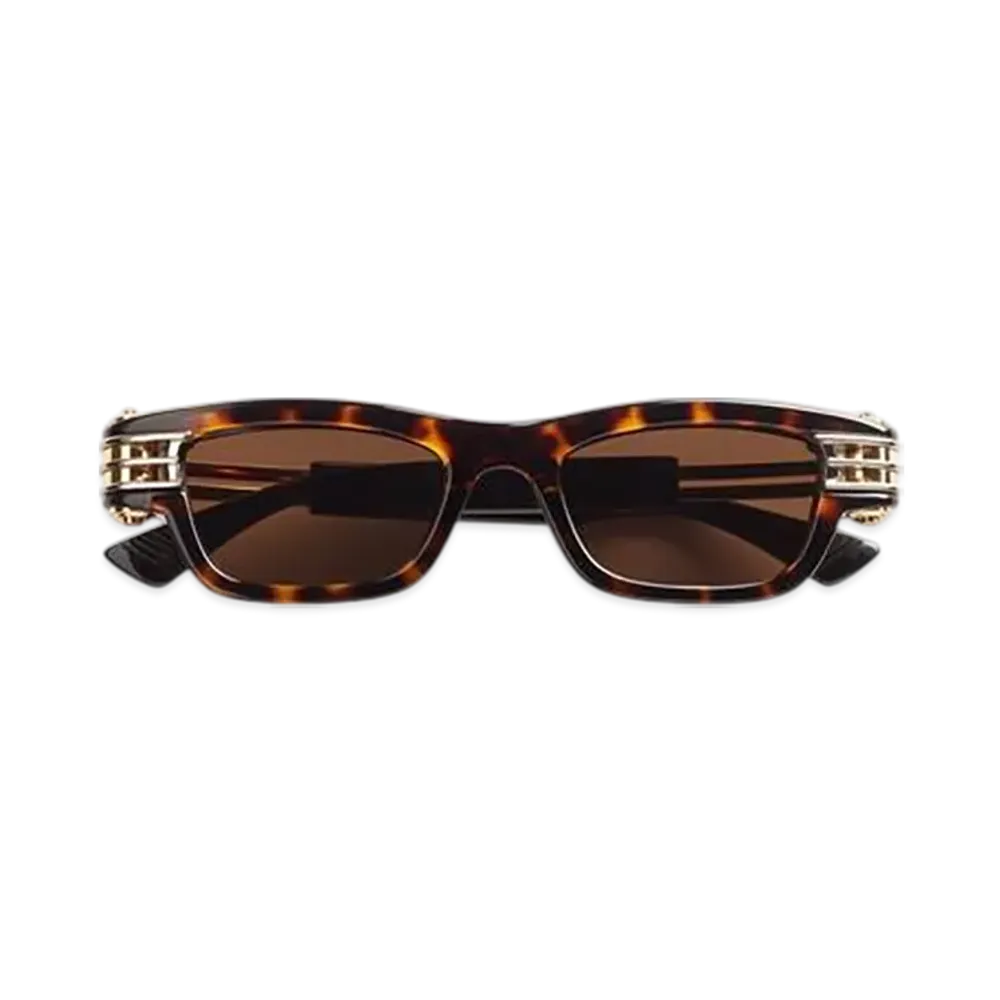 Bottega Veneta Bolt Squared Sunglasses "Havana/Black/Brown"