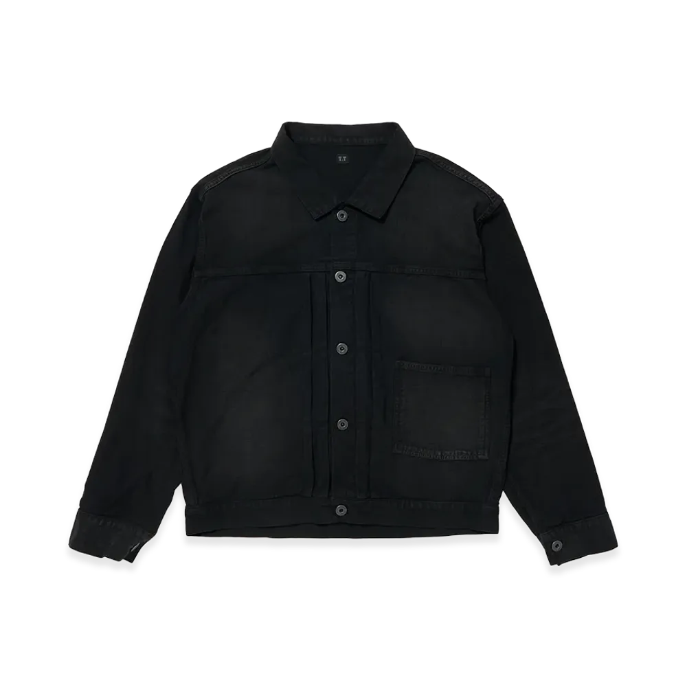T.T Taiga Takahashi LOT.309 Buckle-Backed Jacket "Damaged Sumi Dyed Black"