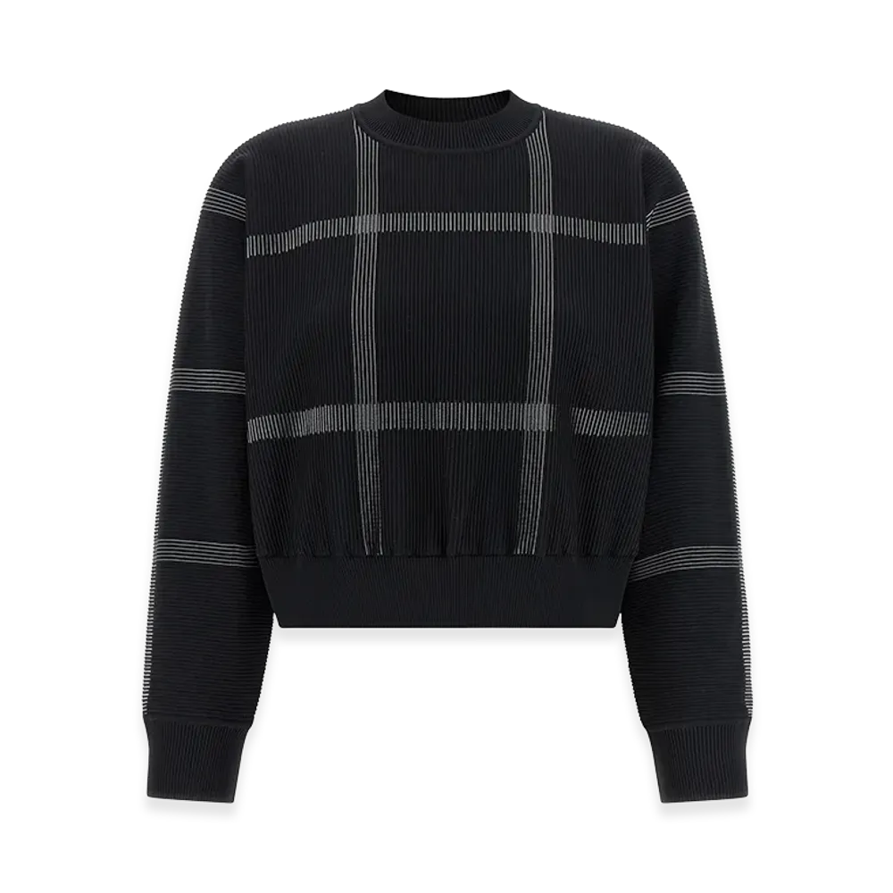 PLEATS PLEASE ISSEY MIYAKE Women's Crossing Knit Sweater "Black"