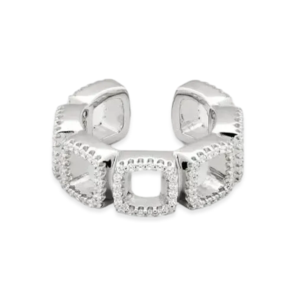 TOMWOOD Cushion Ear Cuff Open CZ "Silver"