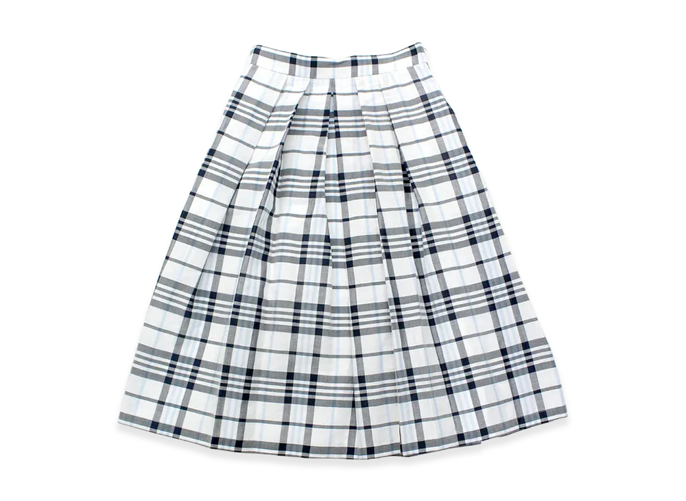 Max Mara Women's Studio Check Pleated Skirt "Navy"