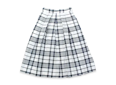 Max Mara Women's Studio Check Pleated Skirt "Navy"