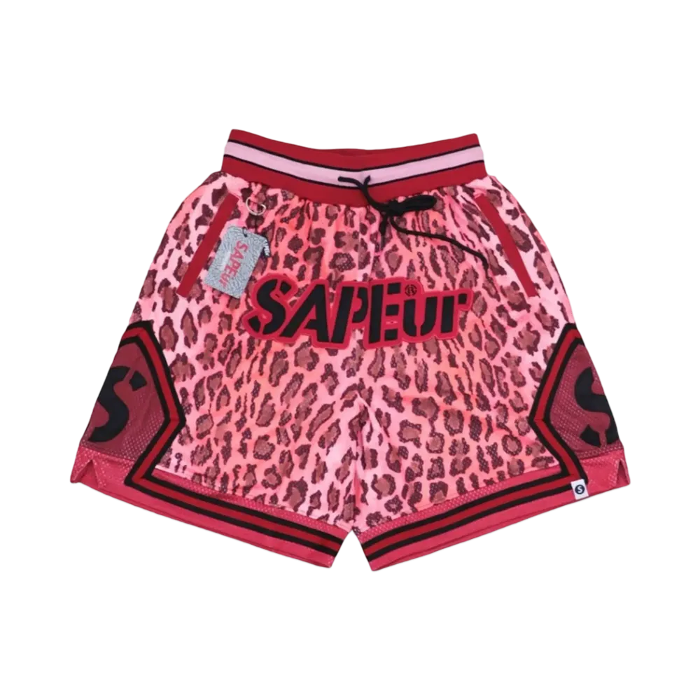 SAPEur Basket Shorts "Leopard Red"