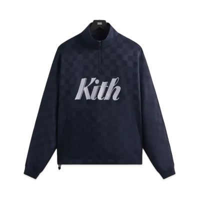 Kith Double Knit Davis Quarter Zip Pullover "Nocturnal"