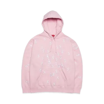 Supreme Embroidered S Hooded Sweatshirt "Pink"