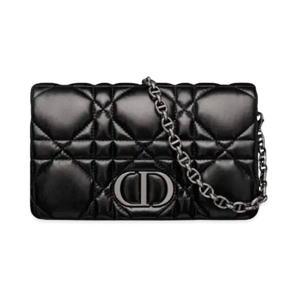 Dior Caro Macrocannage Mini Bag Quilted Macrocannage Calfskin "Black"
