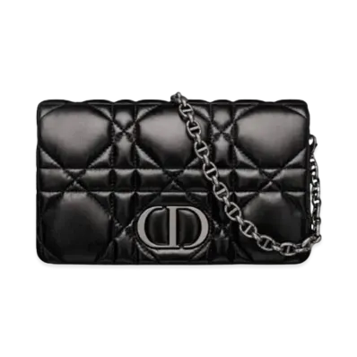 Dior Caro Macrocannage Mini Bag Quilted Macrocannage Calfskin "Black"