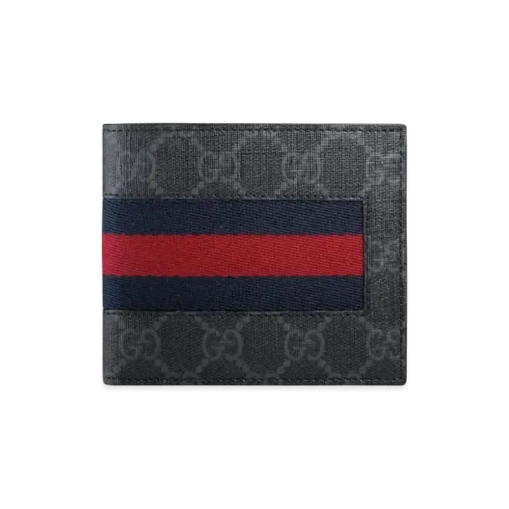 GUCCI GG Supreme New Web Coin Wallet "Black"