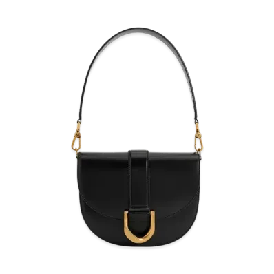 CHARLES & KEITH Gavine Leather Saddle Bag "Black"