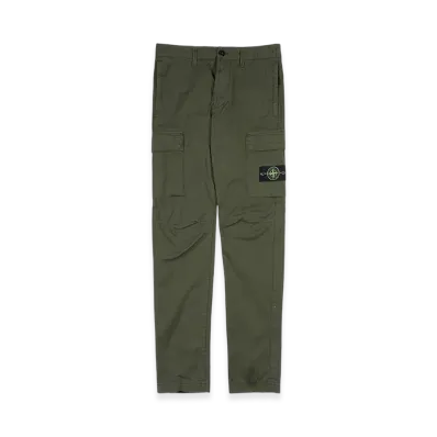 Stone Island 32710 Stretch Cotton Gabardine Garment Dyed Cargo Trousers - 23FW "Olive Green"