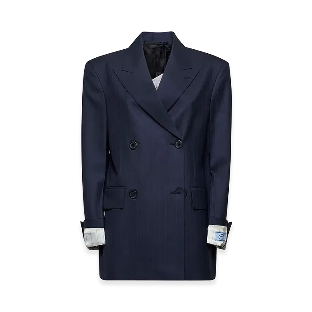 PRADA Wonen's Double-Breasted Blazer "Blue"