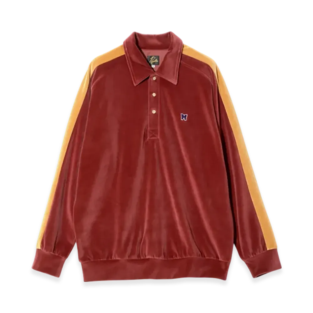 NEEDLES Side Line Pullover Shirt-C/PE Velour "Red"