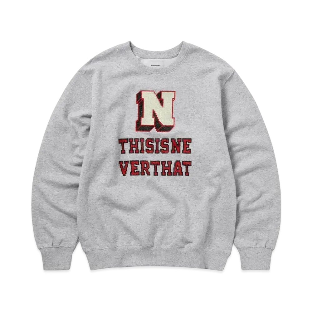 thisisneverthat Cross Stitched Crewneck "Heather Grey"