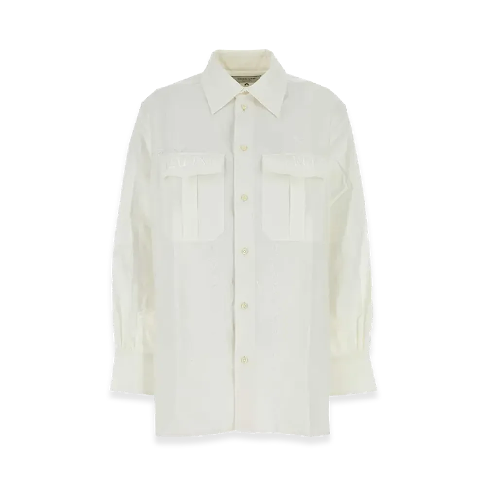 Marine Serre Women's Upcycled Linen Shirt "White"