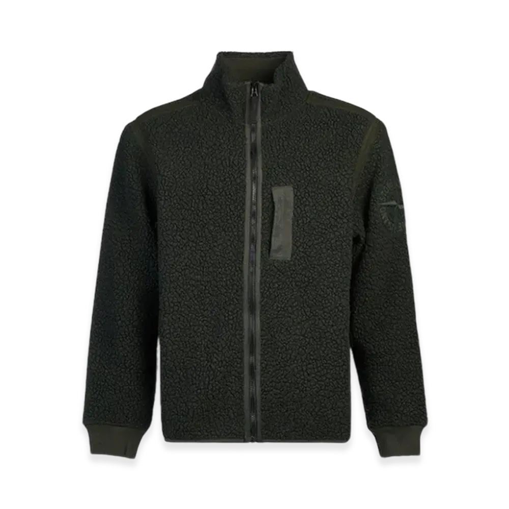 Stone Island 61441 Terry Fleece Track Top - 22FW "Olive Green"