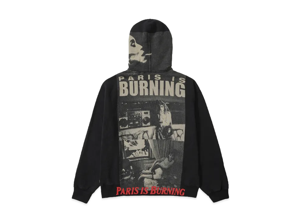 Supreme Paris is Burning Zip Up Hooded Sweatshirt "Black"