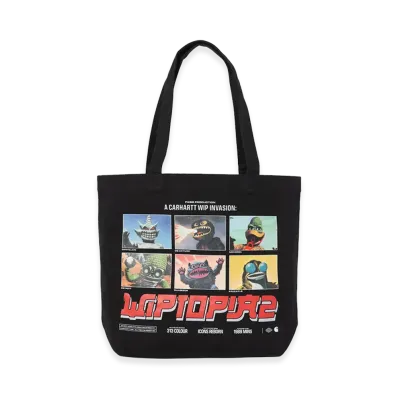 Carhartt WIP Canvas Graphic Tote "Wiptopia 2 Print Black"
