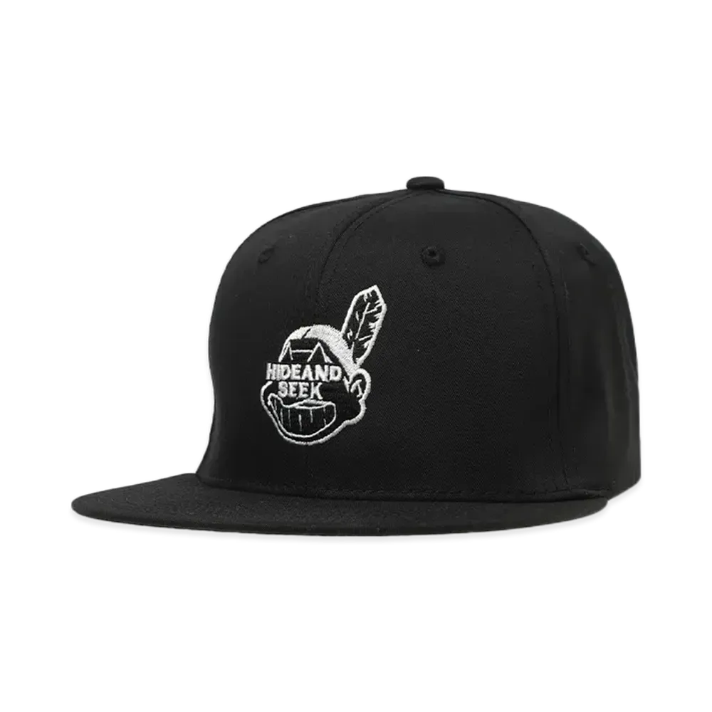 Hide and Seek Indian Baseball Cap "BLACK"