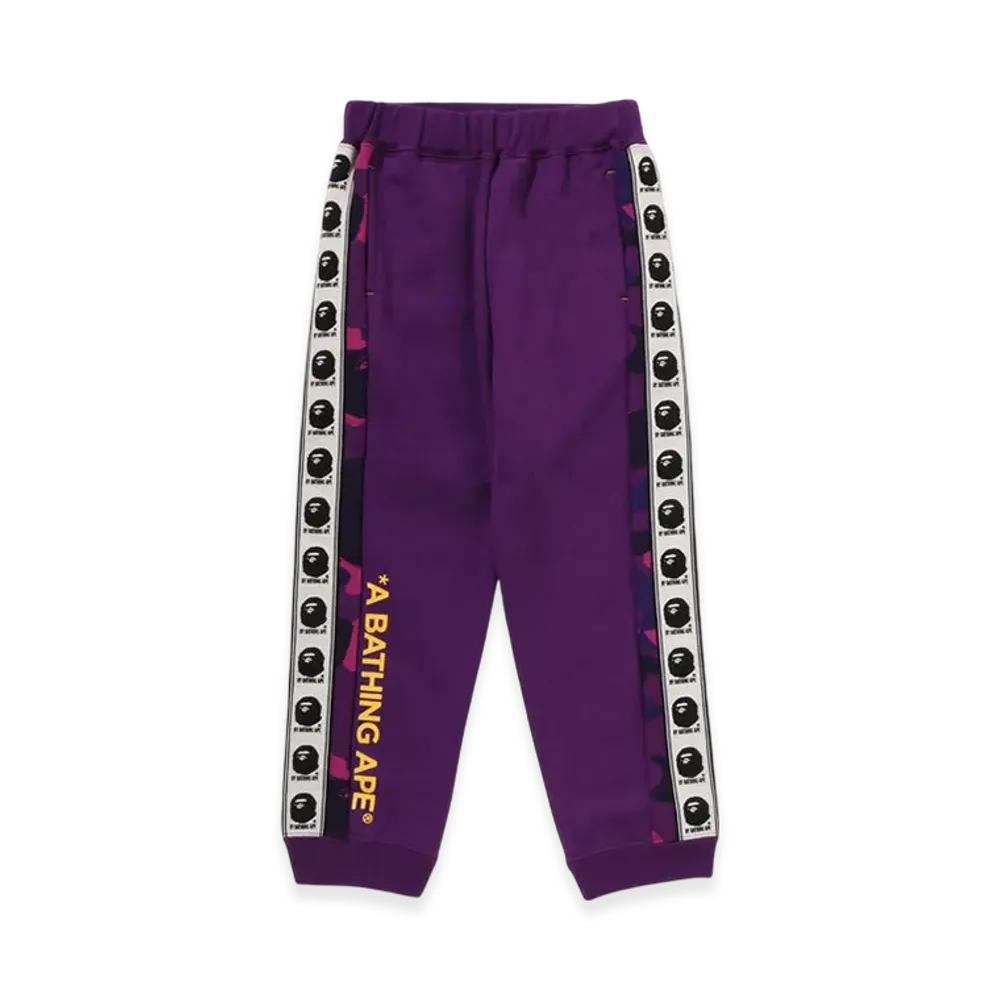 A BATHING APE Color Camo Side Bape Tape Pants "Purple"