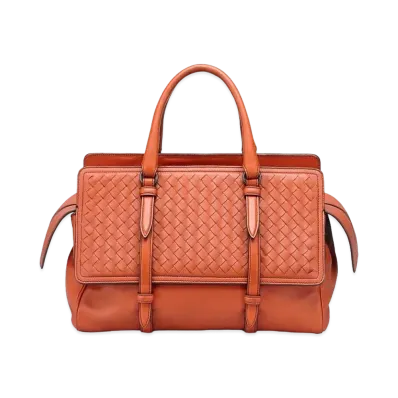 Bottega Veneta Monaco Intrecciato leather Hand Bag "Brown"