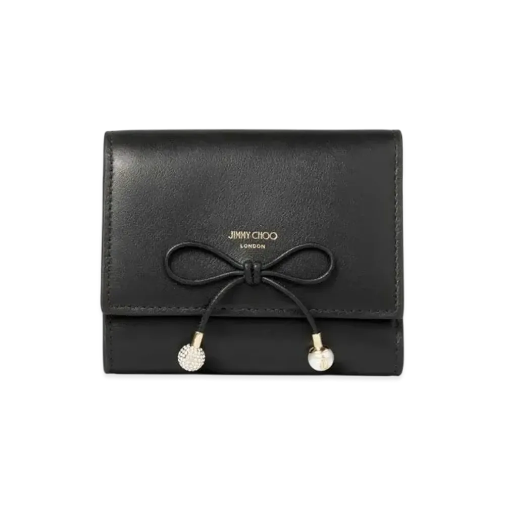 Jimmy Choo Malinda Leather Wallet "Black/Macaron/Light Gold"