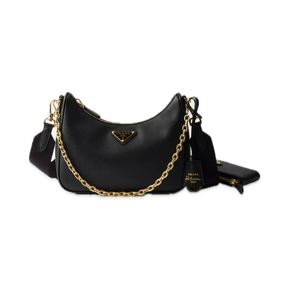 PRADA Re-Edition 2005 Saffiano Leather Bag "Black"