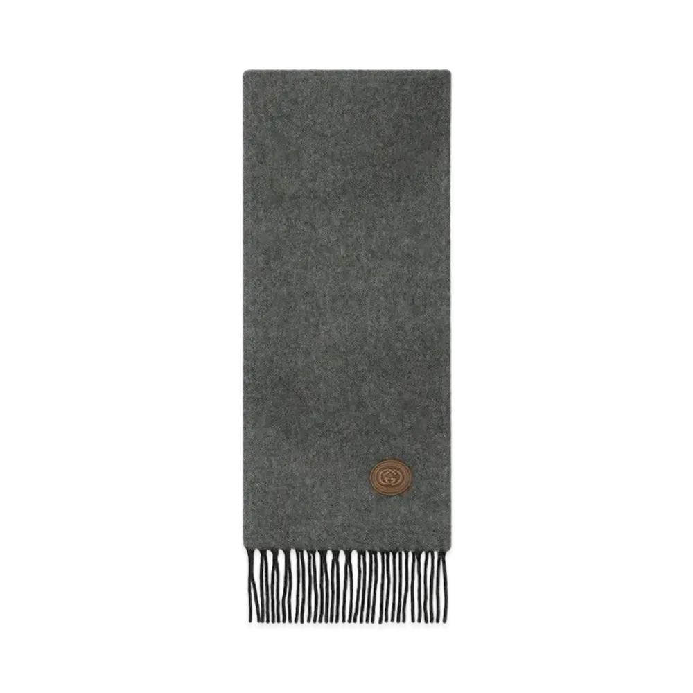 GUCCI GG Cashmere Scarf "Dark Grey/Black"