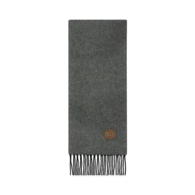 GUCCI GG Cashmere Scarf "Dark Grey/Black"