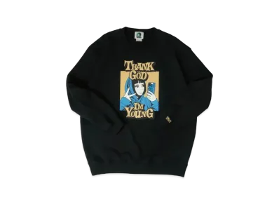 9090 x Hime THANK GOD I'M YOUNG -girl- sweat "Black"