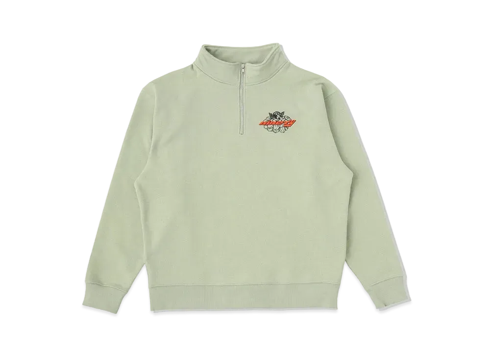 9090 x Tomoyan Dahlia Half-Zip Sweat "Pistachio"