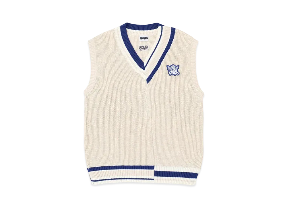 9090 Angel Line Knit Vest "White"