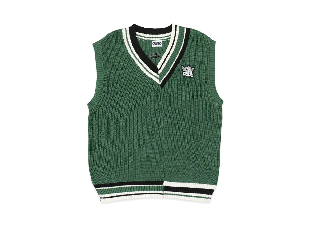 9090 Angel Line Knit Vest "Green"