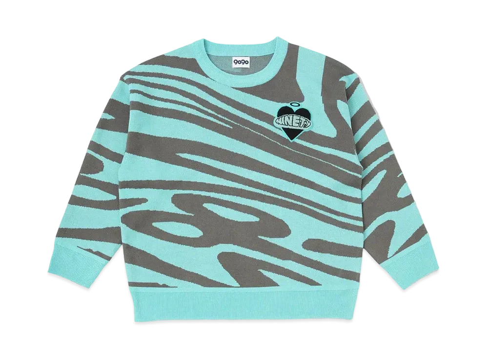 9090 x Tecchan Tiger-pattern Knit "Mint Brown"