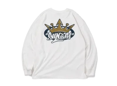 9090 King Logo Long Tee "White"
