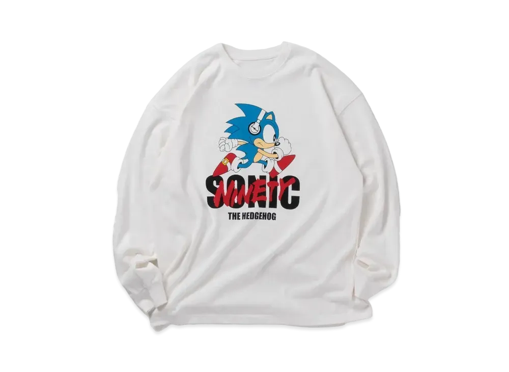 9090 x SONIC THE HEDGEHOG SONIC Long tee "White"