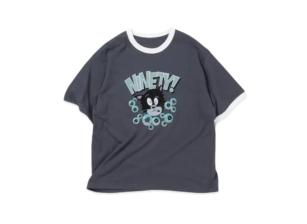 9090 Drowning in SNS Ringer Tee "Charcoal"