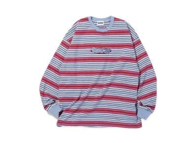 9090 TECHNO Stripe Long Tee "Blue"