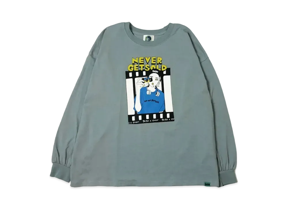 9090 x over x NAKAKI PANTZ NEVER GETS OLD long T "Dusty Blue"