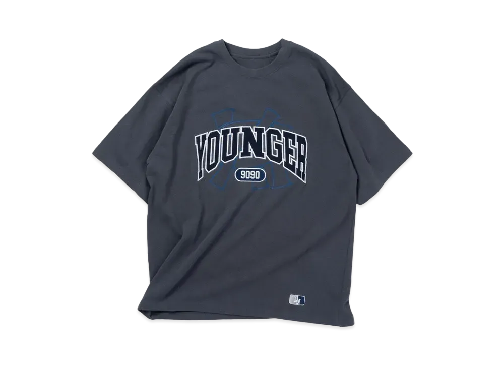 9090 x younger song College Tee "Charcoal"