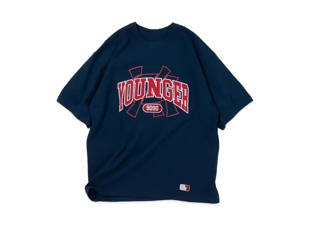 9090 x younger song College Tee "Navy"
