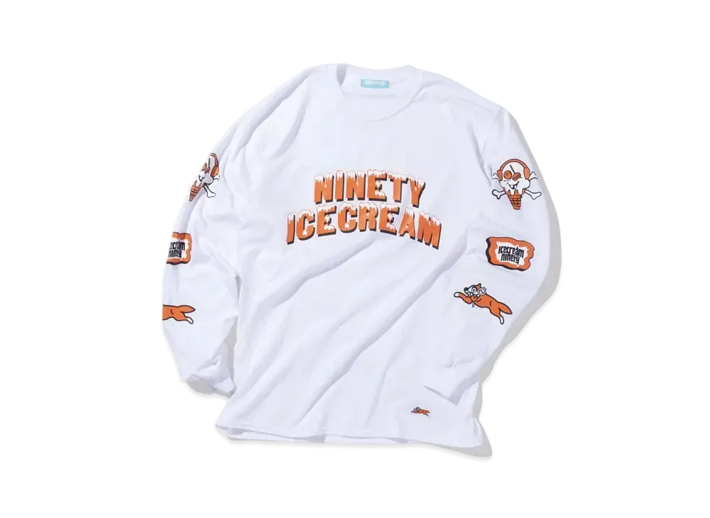 9090 x ICECREAM Long Tee "White"